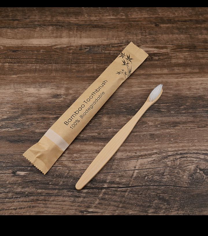 Eco-friendly set 4 natural color bamboo toothbrush🌱✨