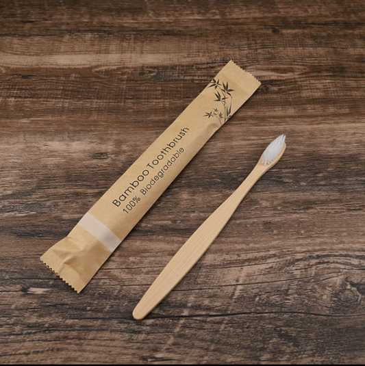 Eco-friendly set 4 natural color bamboo toothbrush🌱✨