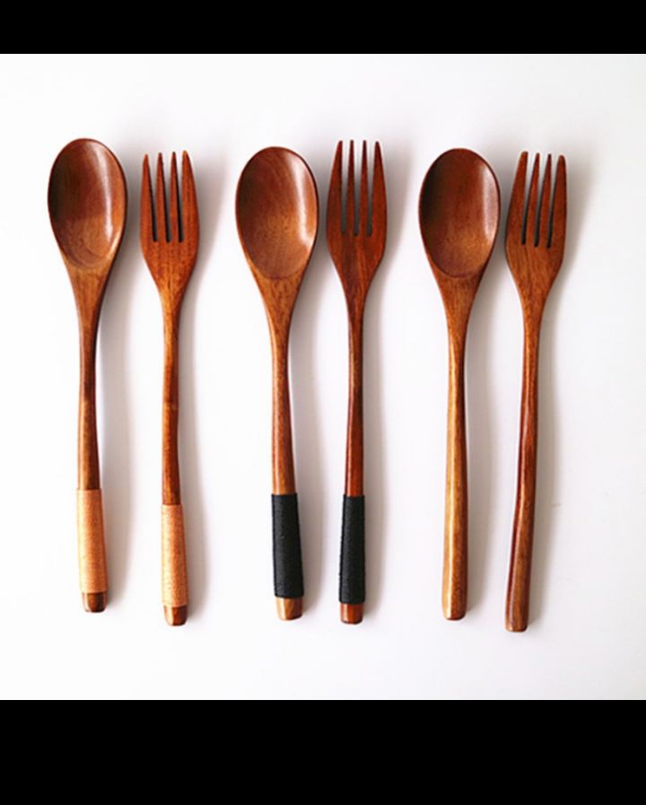 Eco-friendly set  Spoons & Forks. Solid Bamboo. 0% plastic With Bamboo Cutlery. The Bamboo Set.  Zero-Waste Cutlery. Naturally Bamboo🌱✨