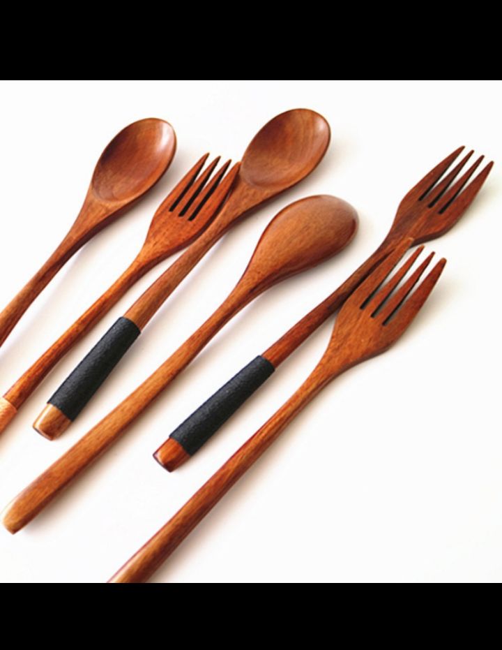 Eco-friendly set  Spoons & Forks. Solid Bamboo. 0% plastic With Bamboo Cutlery. The Bamboo Set.  Zero-Waste Cutlery. Naturally Bamboo🌱✨